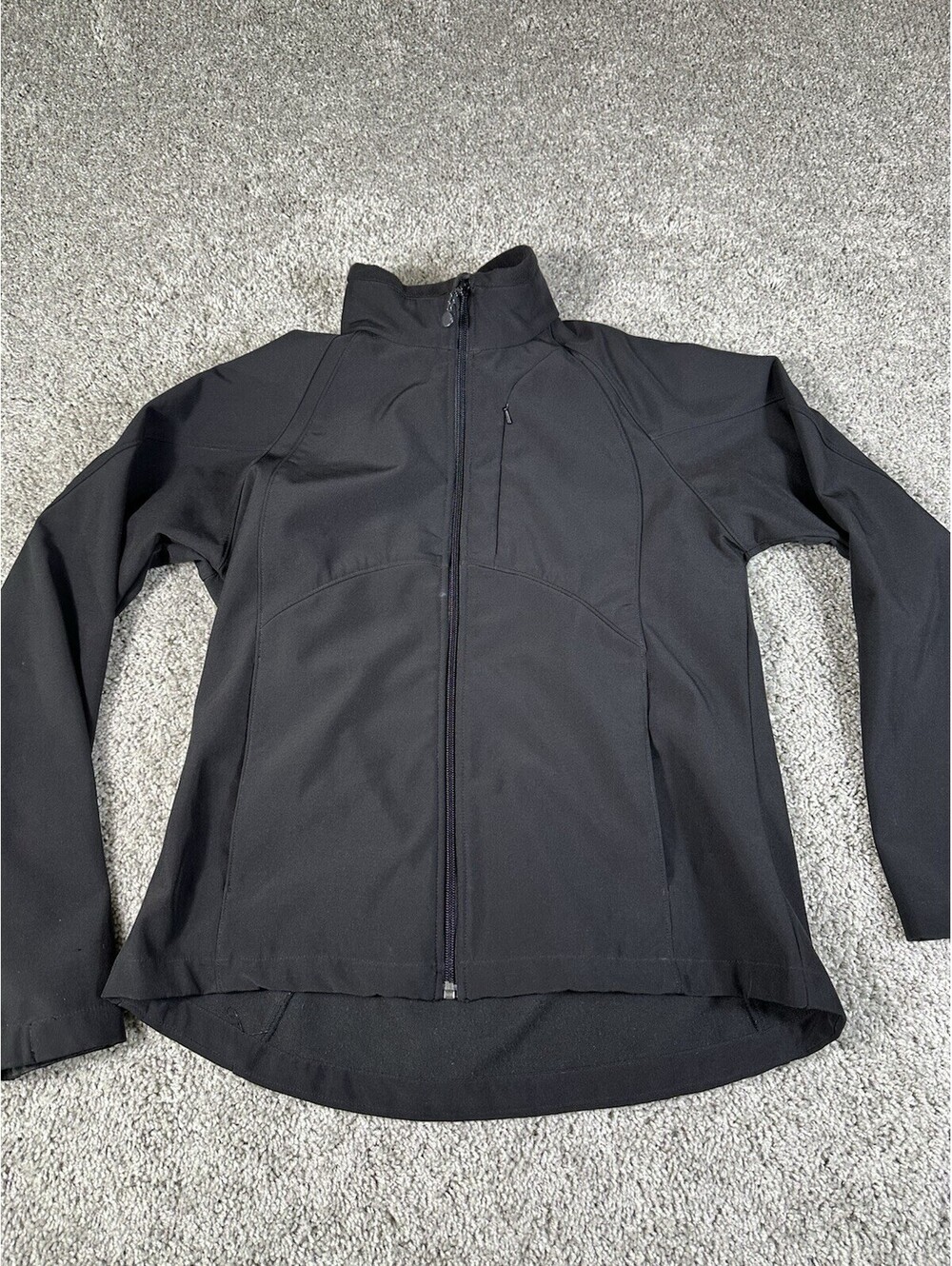 Black Diamond Womens Softshell Jacket Black Full Zip Pockets Mock Neck Medium